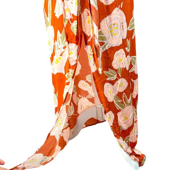 CAROLINA K Womens Luz Peonies Print Halter Maxi Dress Sz‎ Large - Picture 5 of 11